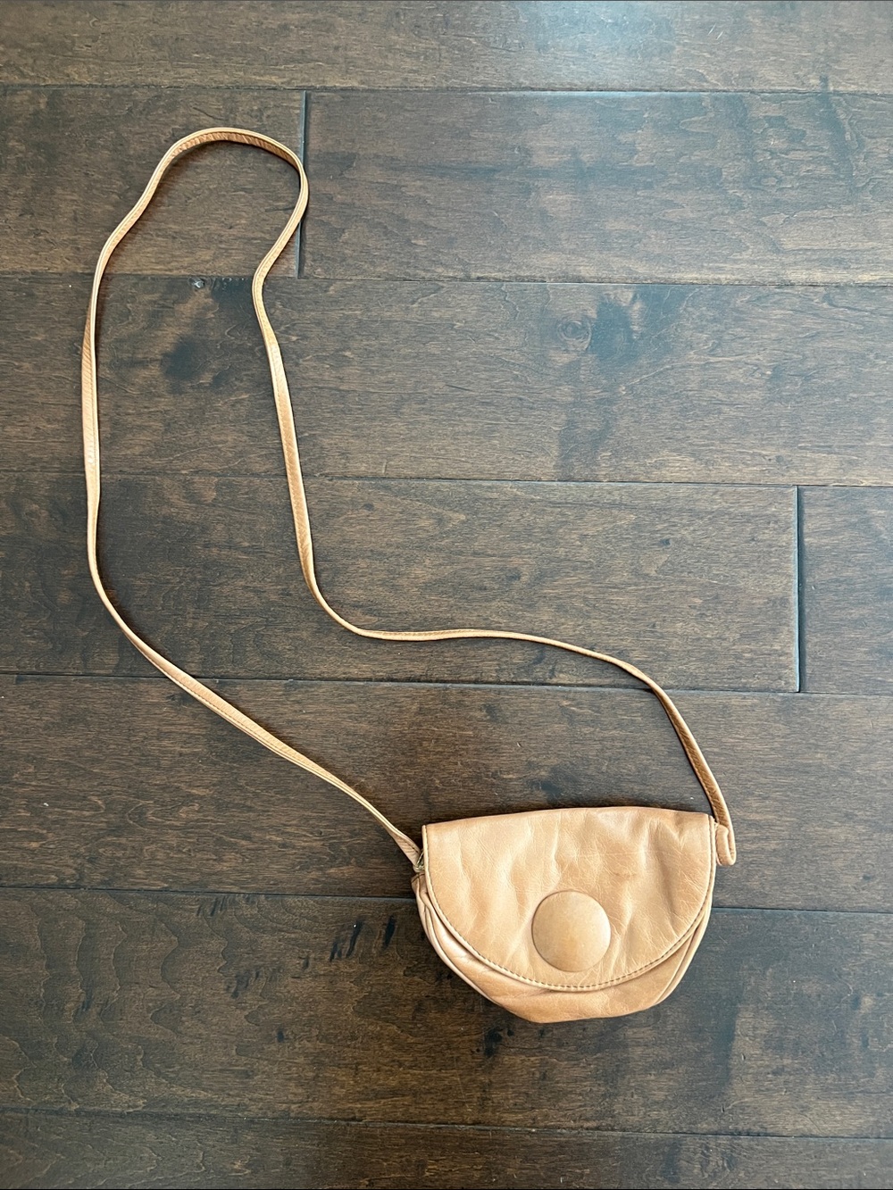 HOBO Tan Leather Half-Moon Crossbody Bag